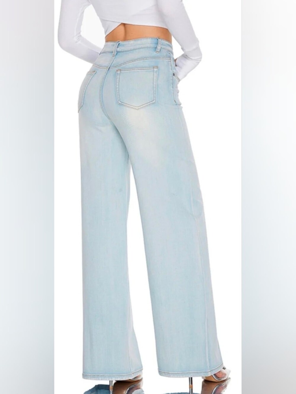 Canana High-Rise Baggy Wide Leg Jeans in Light Blue Wash Size 25 - Picture 13 of 15